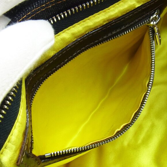 Authentic FENDI Mamma Denim Mini Baguette Floral Beaded Shoulder Bag Purse FF - Picture 7 of 7